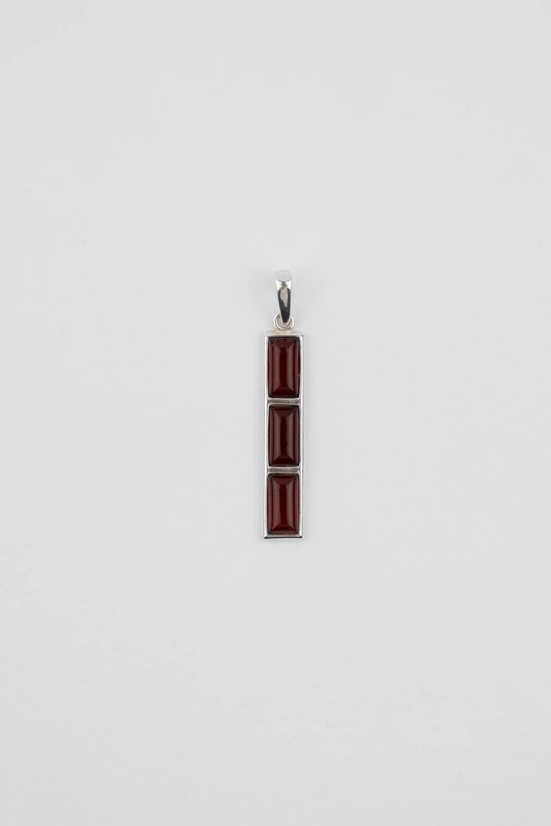Pandantiv argint, chihlimbar cireasa, 4 cm-AA1004C