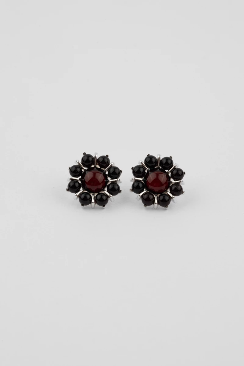 Cercei argint, chihlimbar cireasa, model margareta-AA1006C