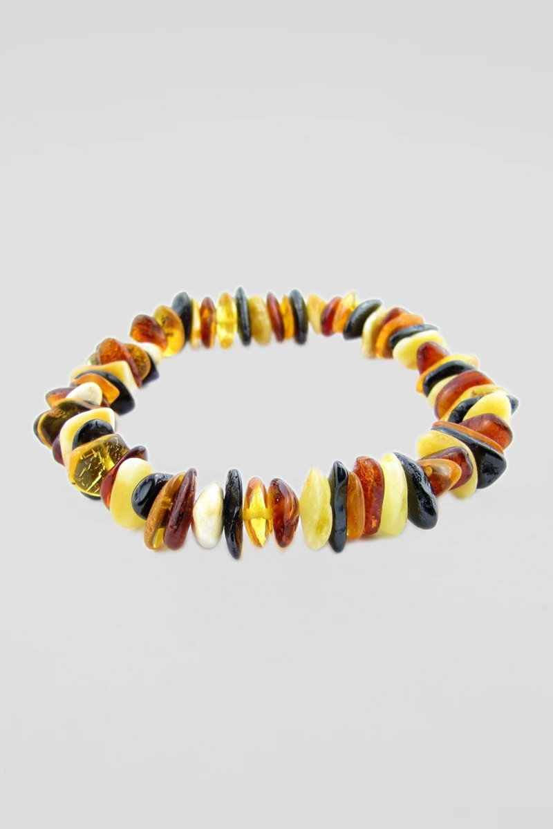 Bratara elastica, chihlimbar negru, coniac, lamaie, miere, 19 cm-AS1006_19