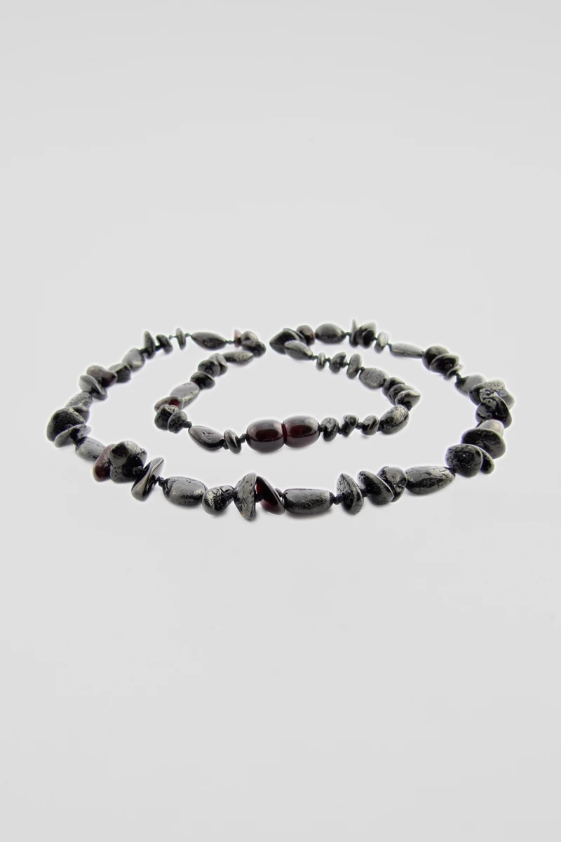 Sirag margele, negru, 45 cm-AS1018