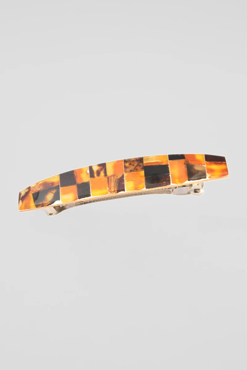 Accesoriu par (clema), otel inoxidabil, lemn, chihlimbar mozaic-ATI1012