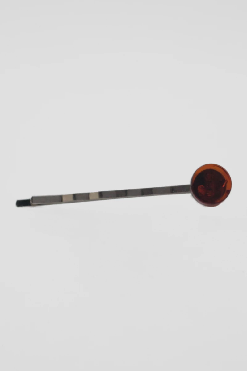 Agrafa par, chihlimbar coniac, forma rotunda-AW1009