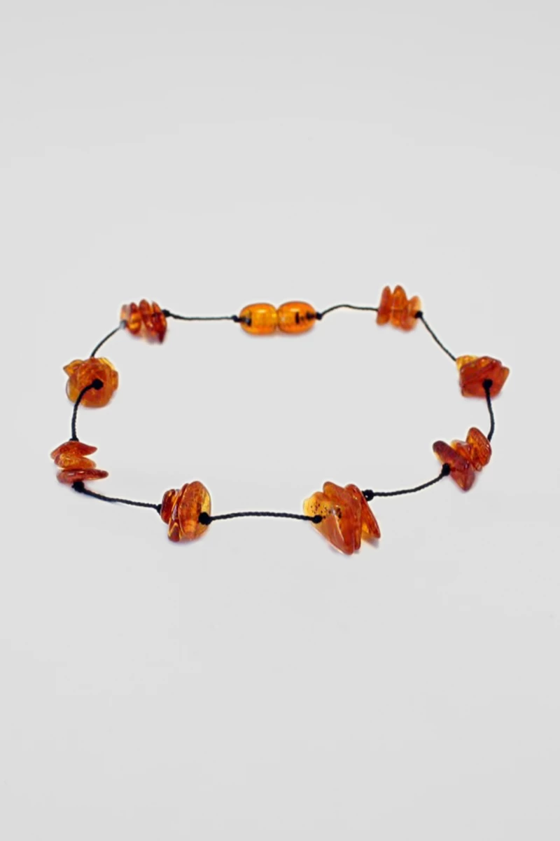 Bratara chihlimbar coniac, fixa, 19 cm-RBA1020