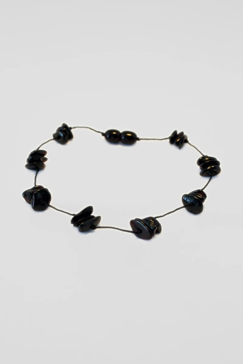 Bratara chihlimbar negru, fixa, 19 cm-RBA1021